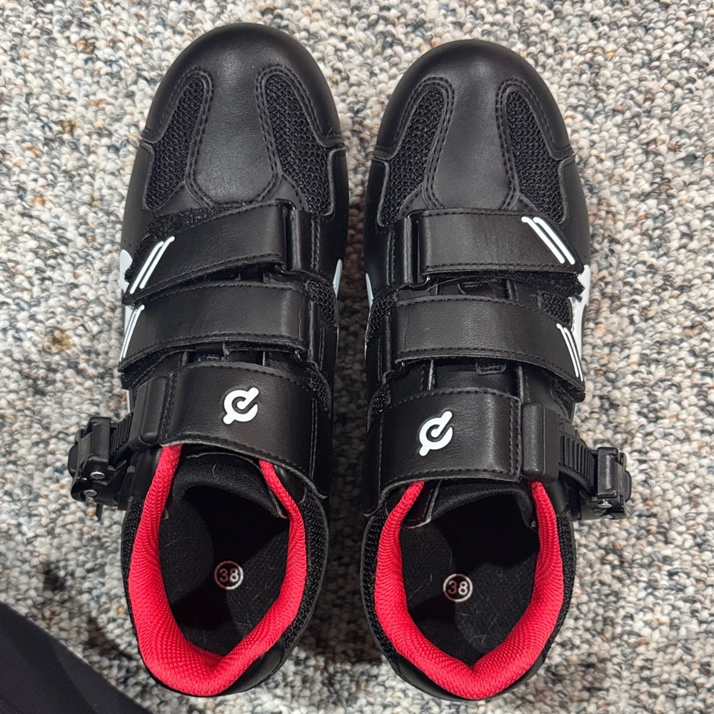 Peloton Black and Red Cycling Sneakers